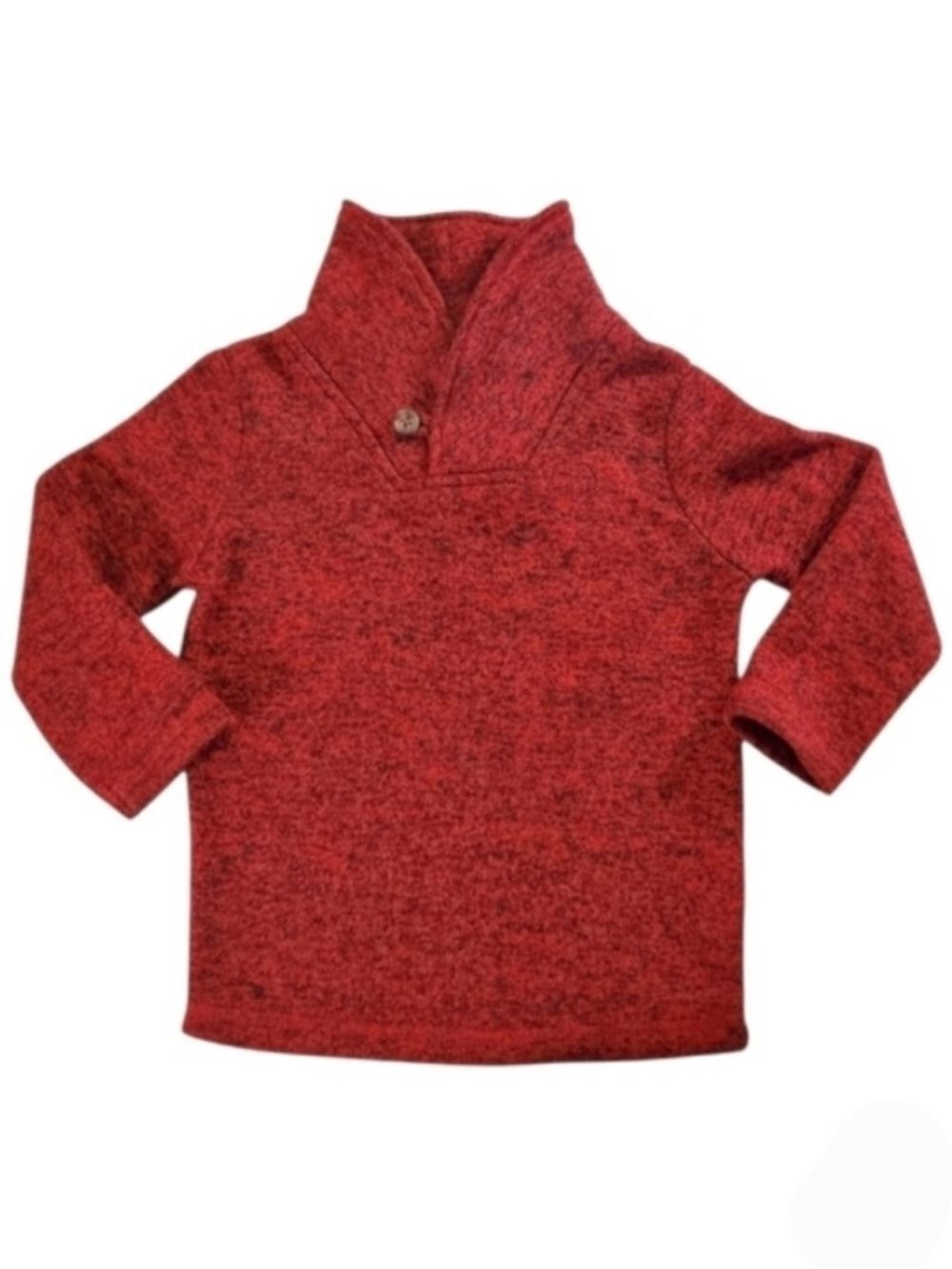 K1074 Jumping Beans Button Shawl Collar Sweater Fleece Pullover Red Size 2T